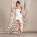 Dress for Women – Evening Dress in Satin – Slim Fit – Asymmetrical Hem – Spaghetti Straps