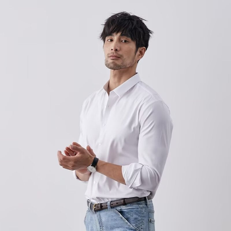 Herreskjorte – Slim Fit – Silkeblød Fornemmelse – Lange Ærmer – Business Casual
