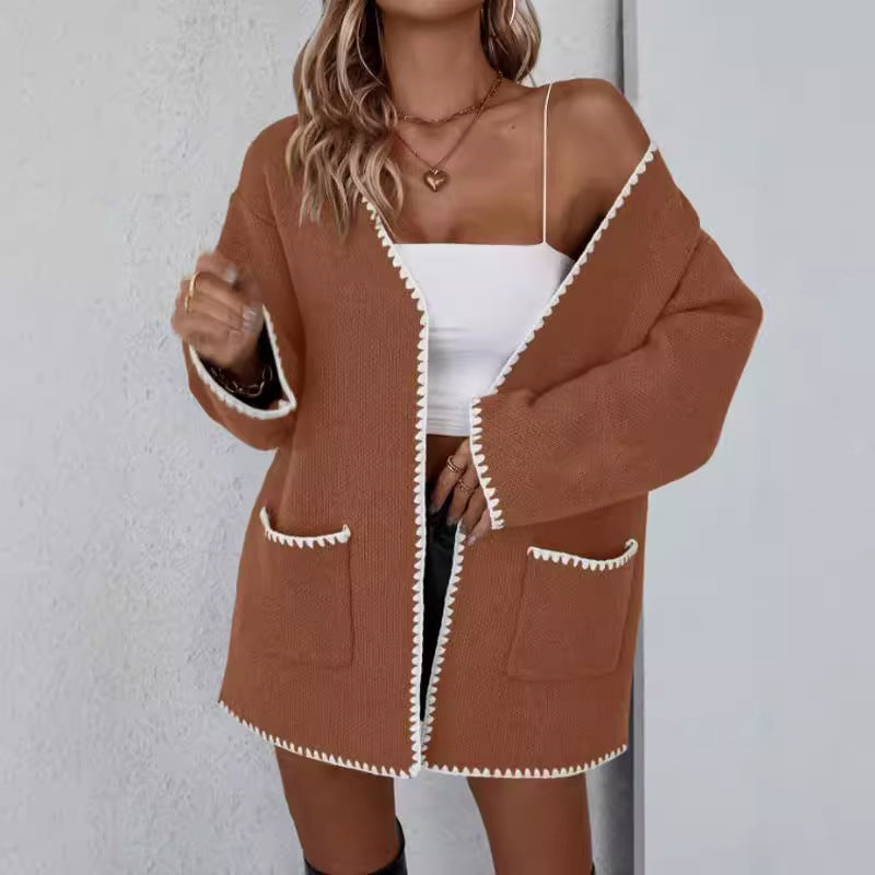 Knit Oversize Open Front Cardigan