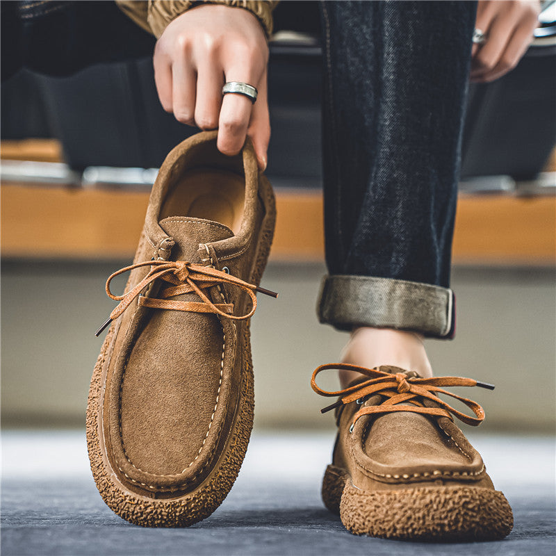 Suede Lace-Up Chunky Sole Shoes