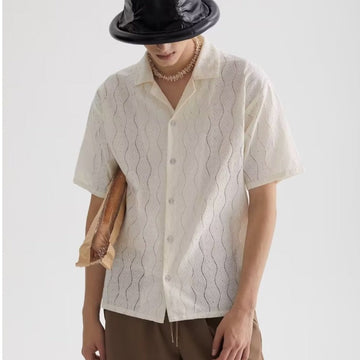 Breathable Lightweight Cuban Collar Relaxed Shirt