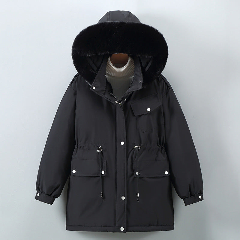 Weather-Resistant Faux Fur Hood Parka Jacket