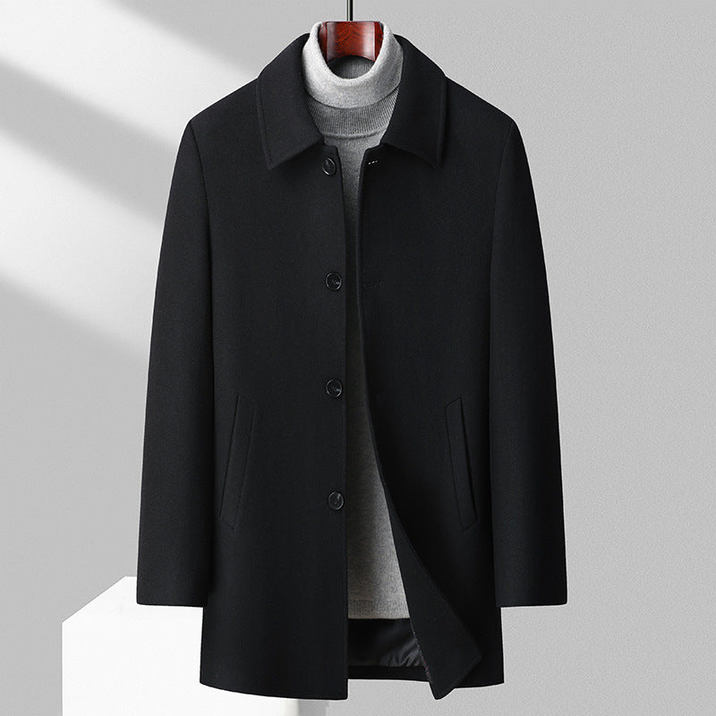 Wool Blend Regular Fit Mid-Length Coat