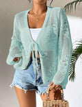Women's Cardigan – Lightweight Knit – Loose Fit – Open Front – Long Sleeves