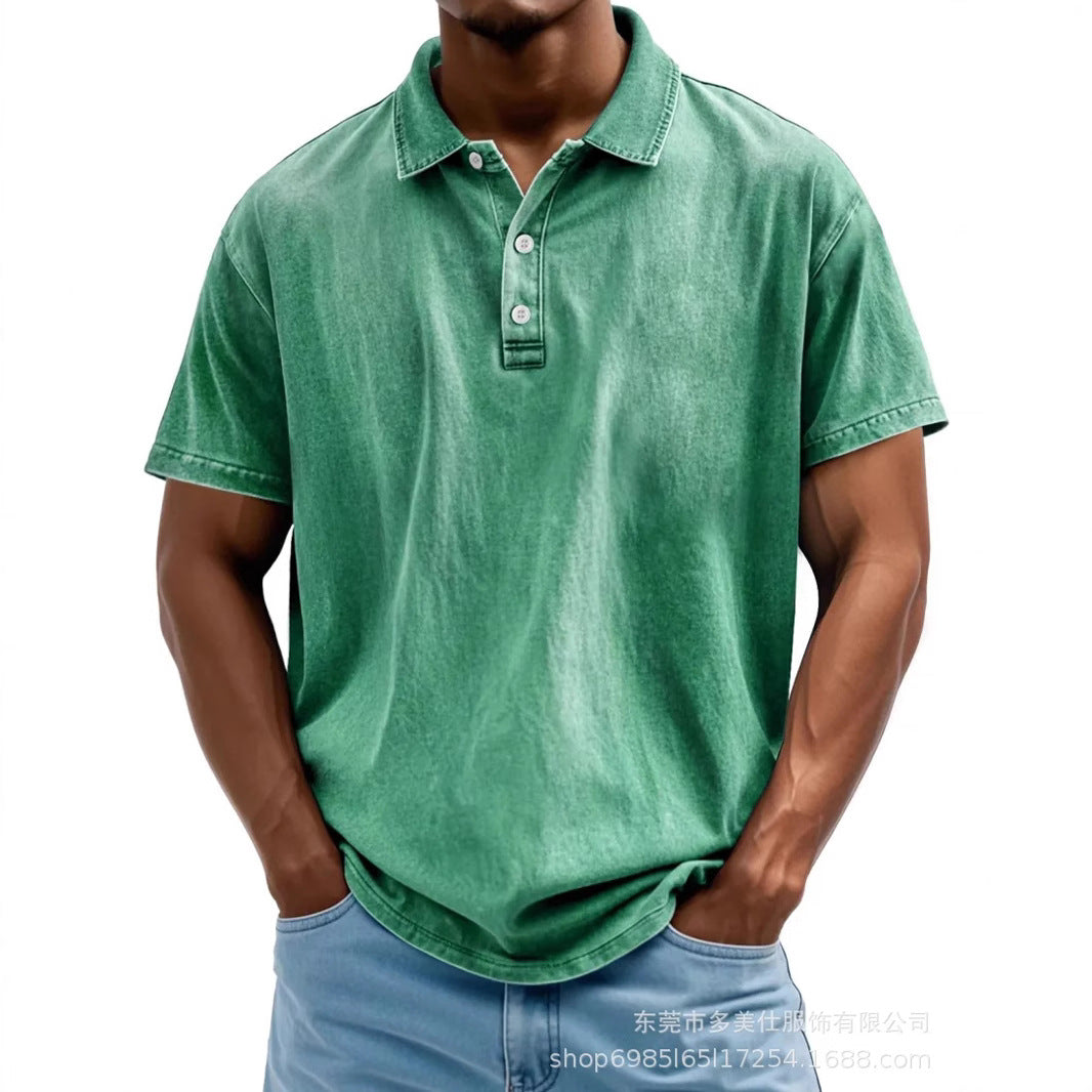 Retro Washed Relaxed Fit Polo Shirt