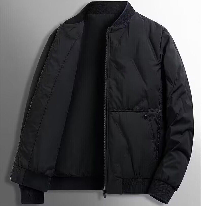 Men's Jacket – Padded Quilted Design – Regular Fit – Ribbed Edges – Zipper Closure