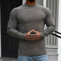 Men's Long-Sleeve T-Shirt – Slim Fit – Soft Stretch Cotton – Raglan Sleeves – Crew Neck