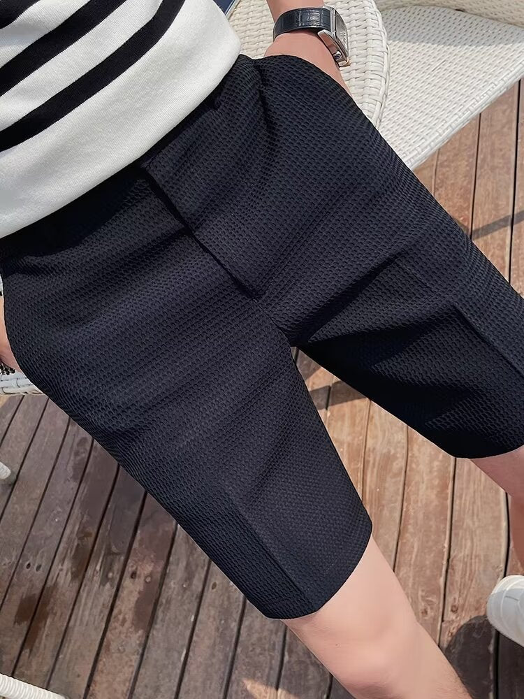 Slim Fit Textured Woven Shorts