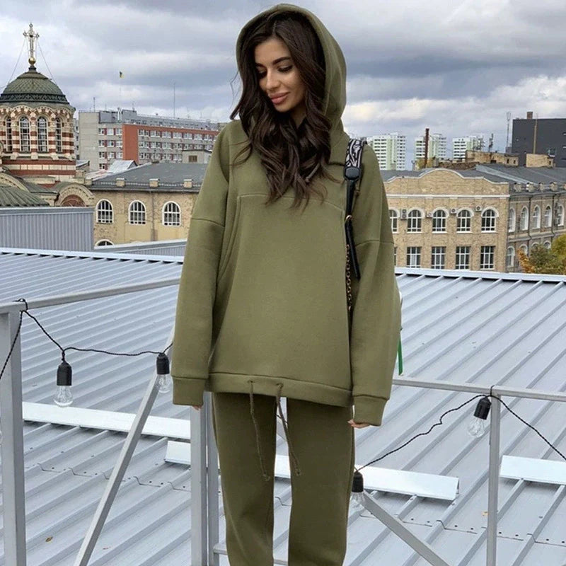 Two-Piece Oversized Relaxed Fit Loungewear Set