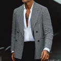 Men's Blazer – Slim Fit – Wool Blend – Checkered Pattern – Classic Formal Design