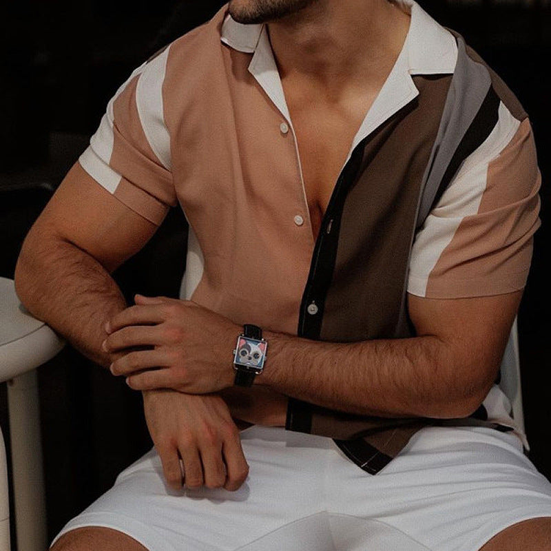 Cotton Blend Regular Fit Short-Sleeve Shirt