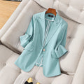 Women's Blazer – Tailored Fit – Luxurious Fabric – 3/4 Sleeves – Notch Lapel