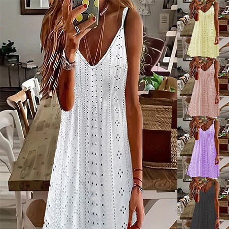 Lightweight Cotton Embroidered Slip Dress