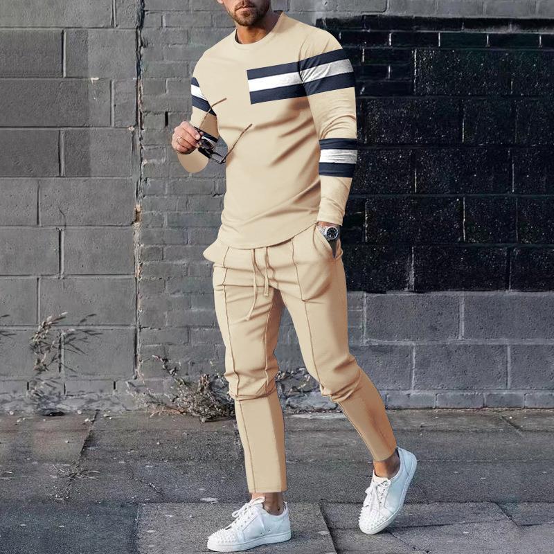 Two-Piece Slim Fit Stretch 3D Print Tracksuit