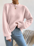 Women's Knit Sweater – Relaxed Fit – Soft Knit – Round Neck – Ribbed Edges