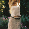 Women's Dress – Slim Fit – Crocheted Lace – Spaghetti Straps – Midi – Boho Style