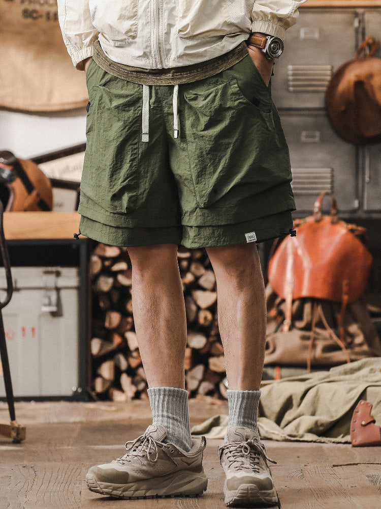 Men's cargo shorts – relaxed fit – quick-drying – mesh pocket – adjustable waist