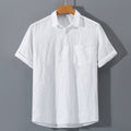 Men's polo shirt – linen – relaxed fit – short sleeve – chest pocket