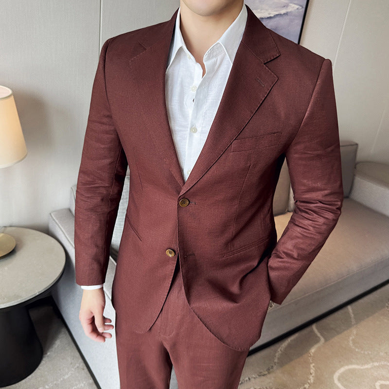 Men's Blazer – Slim Fit – Cotton Linen Mix – Single Breasted – Notched Lapel