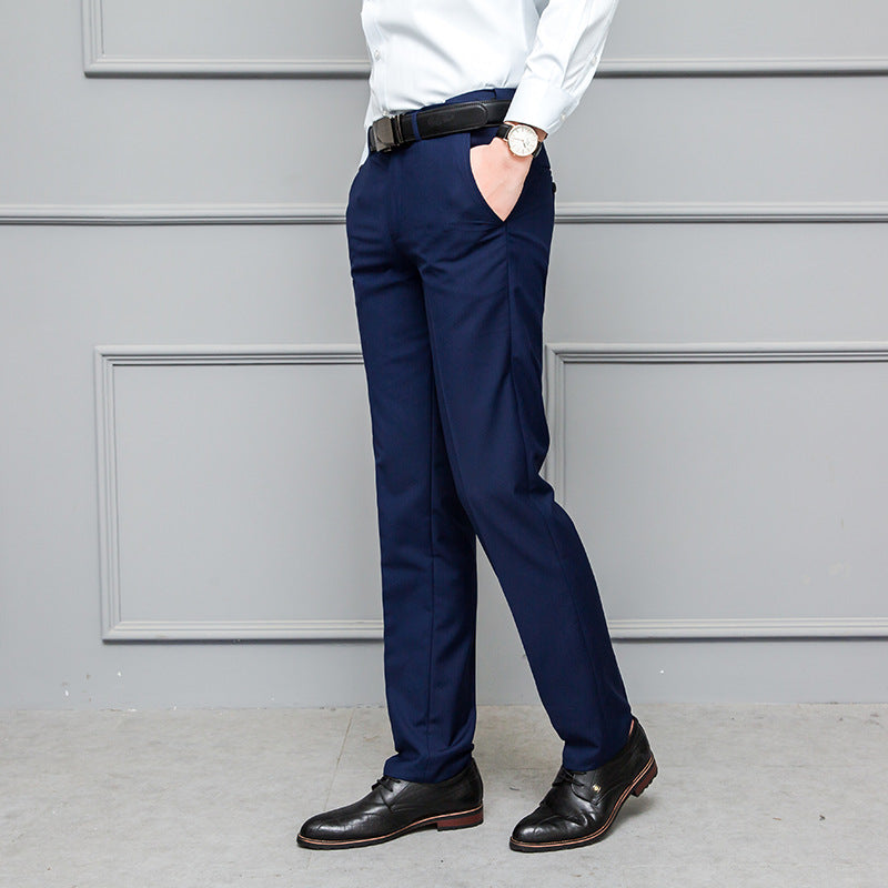 Men's Trousers – Slim Fit – Non-Iron – Stretch – Flat Front Design – Full Length
