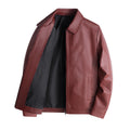 Men's Jacket – Tailored Fit – Smooth Leather Look – Stand Collar – Zipper Closure