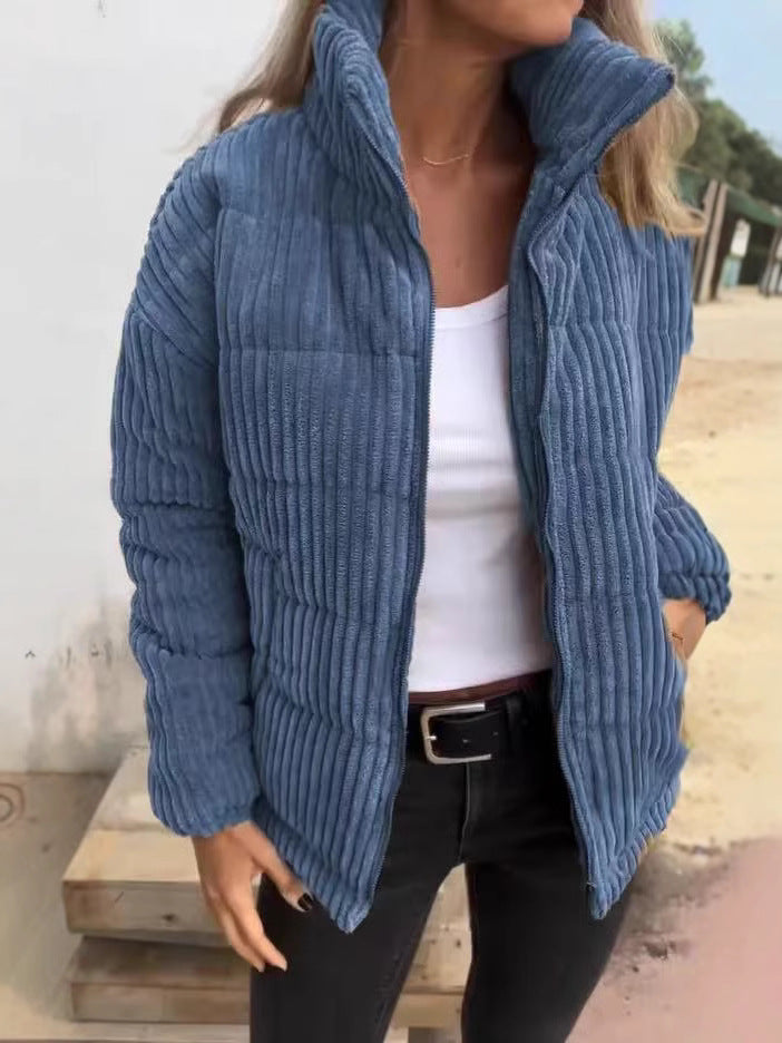 Cropped Relaxed Fit Corduroy Jacket