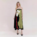Women's Midi Dress – Strapless – Lightweight – Flowing Fit – Abstract Pattern
