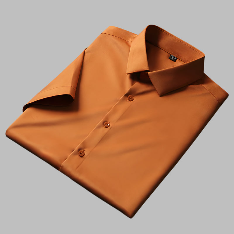 Men's Shirt with Short Sleeves – Slim Fit – Breathable Wrinkle-Resistant Cotton