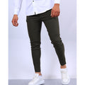 Men's Trousers – Slim Fit – Woven Fabric – Faux Pockets – Full Length Formal Look