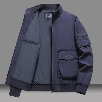 Men’s Bomber Jacket – Relaxed Fit – Wind-Resistant – Patch Pockets – Full Zip