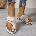Women's Sandals - Genuine Leather - Open Toe - Comfortable Flat Sole - Casual Everyday