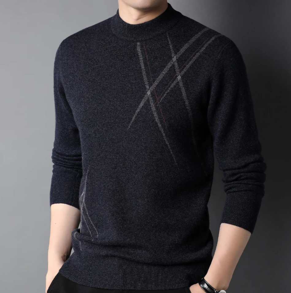 Wool Blend Slim Fit Pullover Sweater