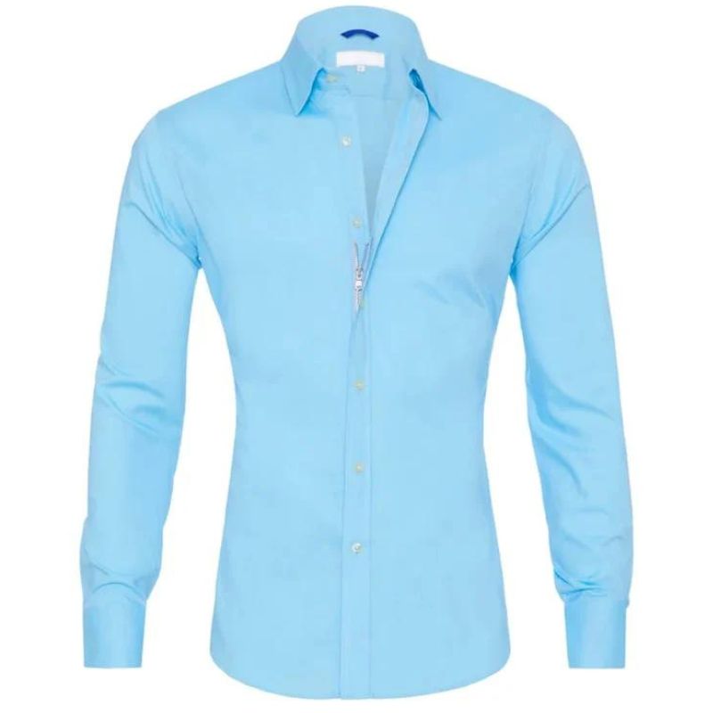 Men's Shirt – Slim Fit – Breathable Blend – Zipper Closure – Smart Casual