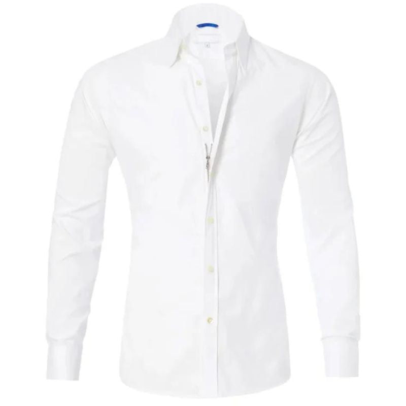 Men's Shirt – Slim Fit – Breathable Blend – Zipper Closure – Smart Casual