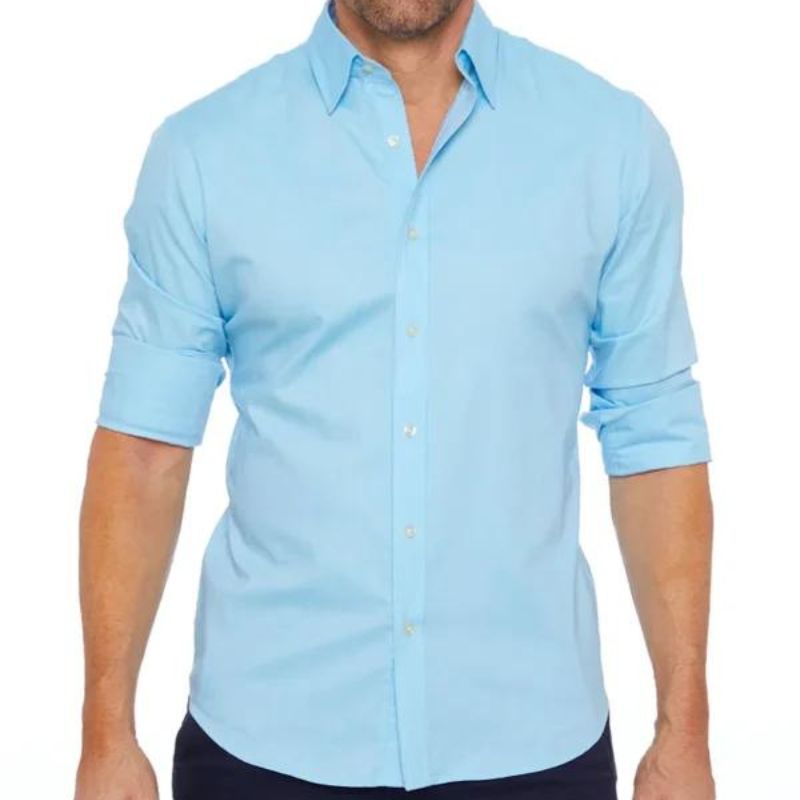 Men's Shirt – Slim Fit – Breathable Blend – Zipper Closure – Smart Casual