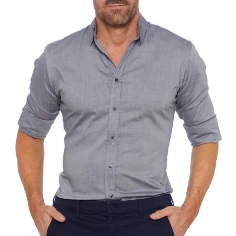 Men's Shirt – Slim Fit – Breathable Blend – Zipper Closure – Smart Casual