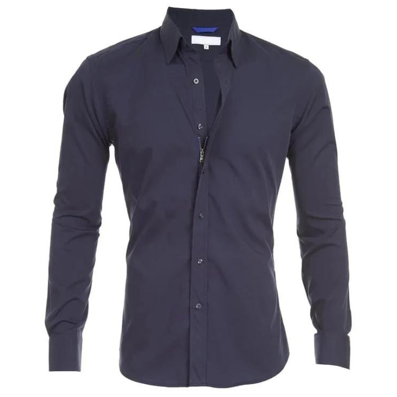 Men's Shirt – Slim Fit – Breathable Blend – Zipper Closure – Smart Casual