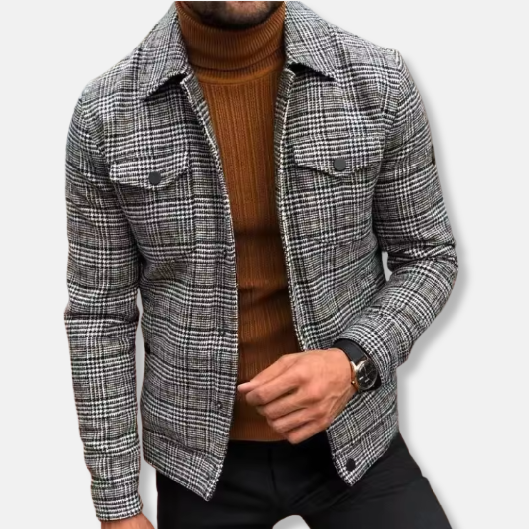 Lightweight Plaid Slim Fit Jacket