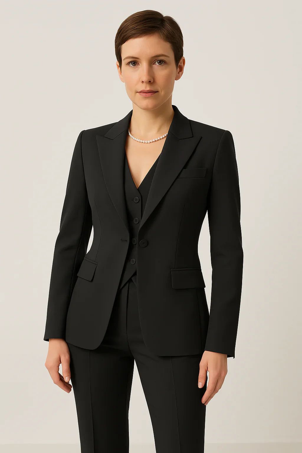 Three-Piece Set Tailored Fit Wool Blend Blazer