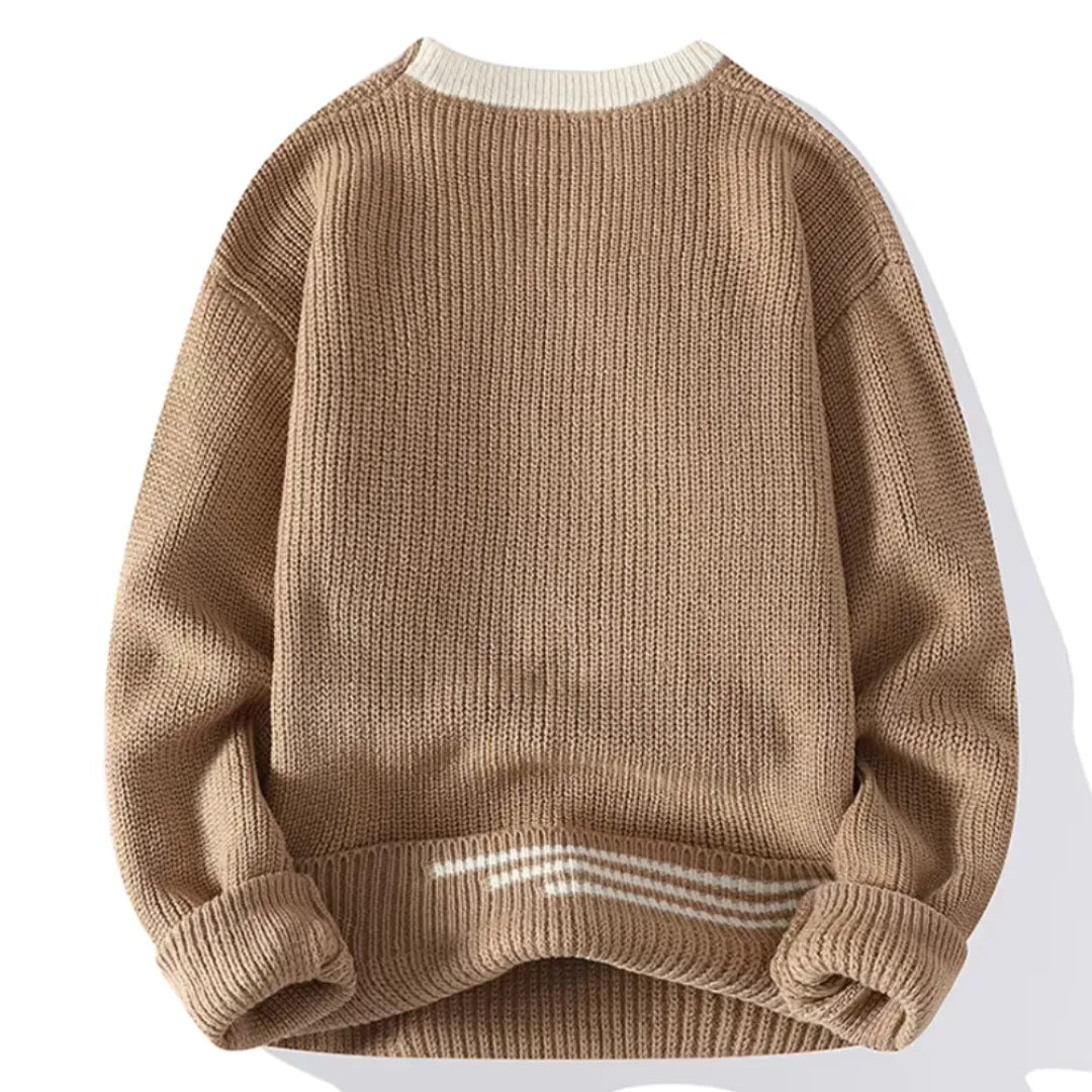 Jack Wool Striped Crewneck Sweater | Relaxed Fit Hip-Length Sweater