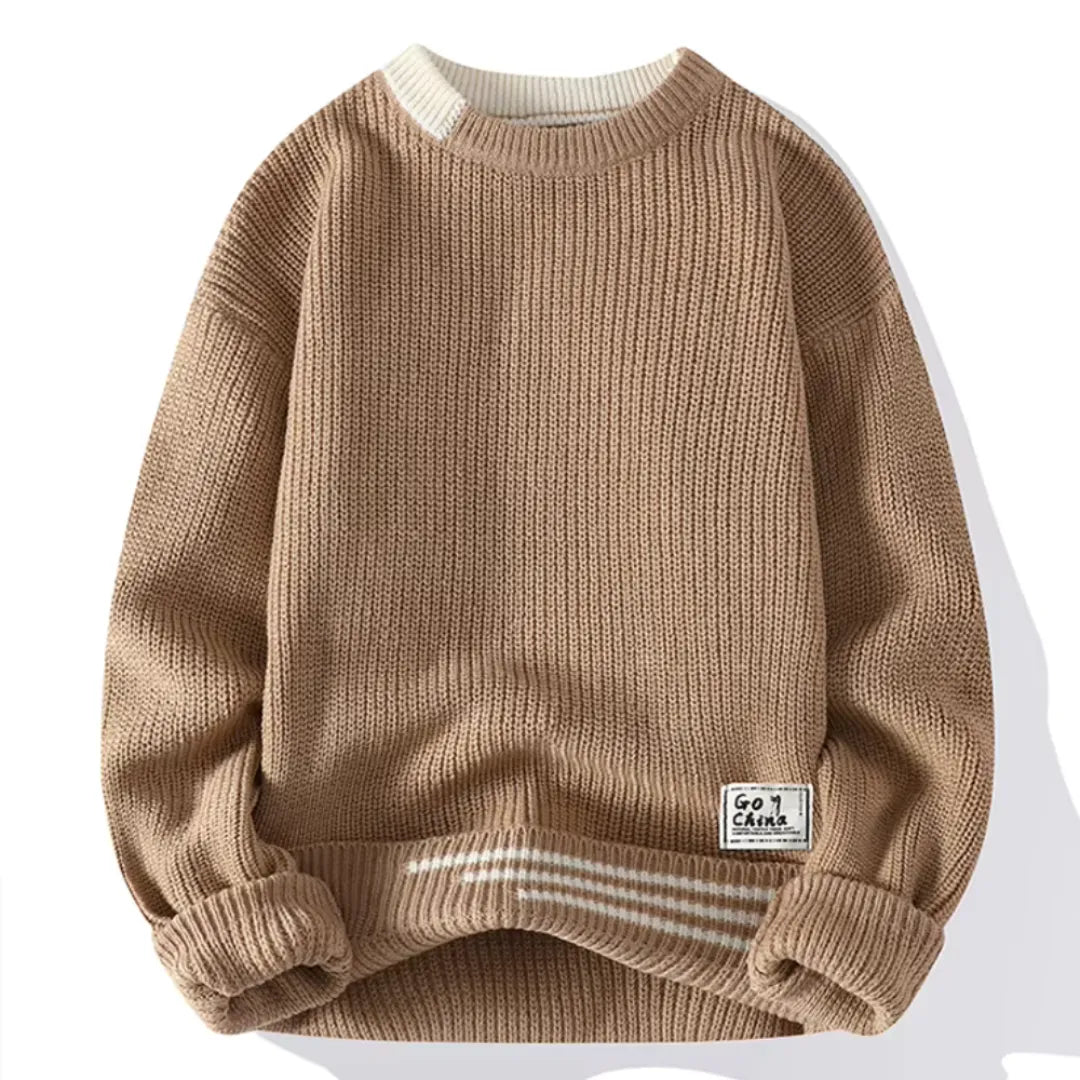 Jack Wool Striped Crewneck Sweater | Relaxed Fit Hip-Length Sweater