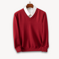 Men's V-neck Sweater – Slim Fit – Soft Knit Quality – Ribbed Edges – Versatile Style