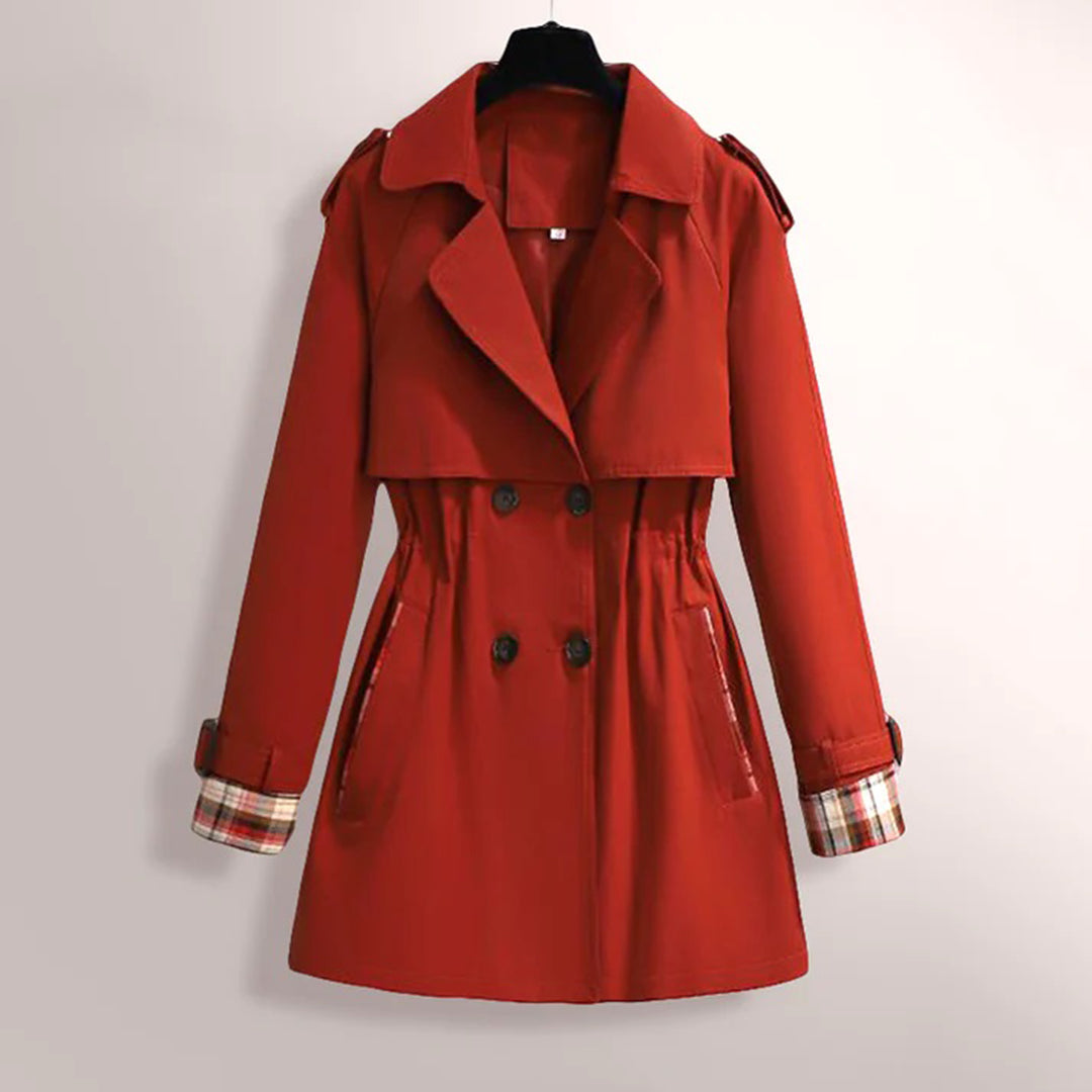 Plaid Tailored Double Breasted Trench Coat