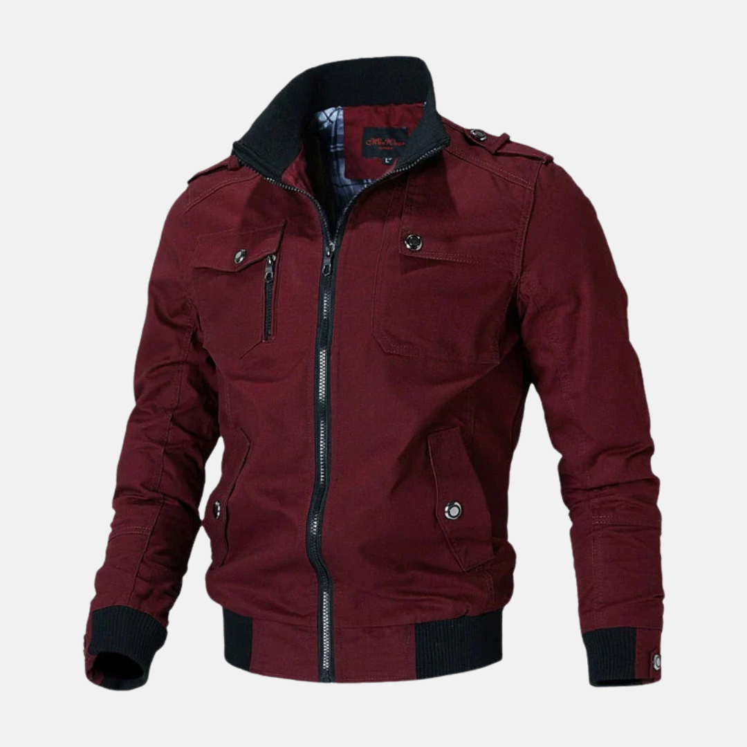 Slim Fit Stand-Up Collar Bomber Jacket