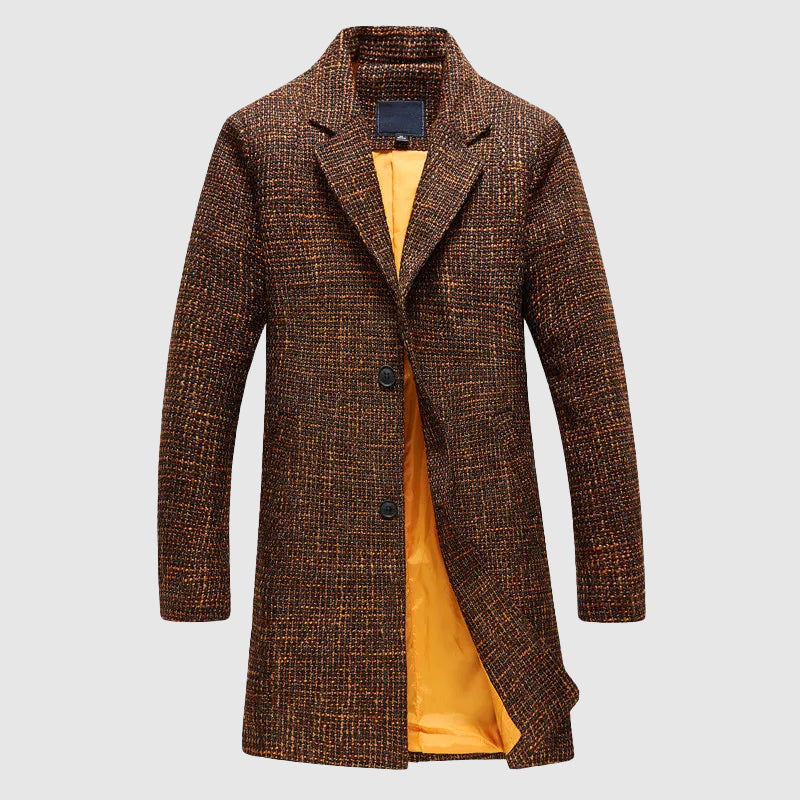 Tailored Fit Notched Lapel Wool Coat
