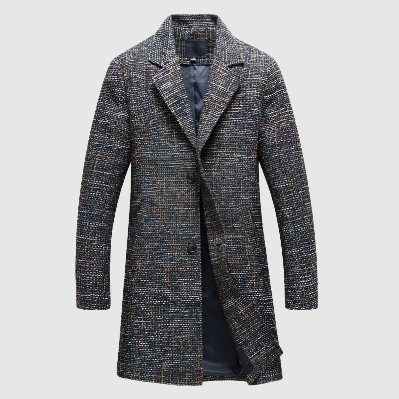 Tailored Fit Notched Lapel Wool Coat