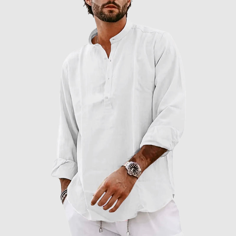 Natural Fibers Relaxed Fit Henley Shirt