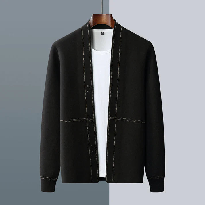 Lightweight Wool Texture Relaxed Fit Cardigan