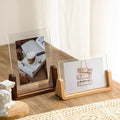 Walnut Wood Acrylic Grooved Desktop Photo Frame