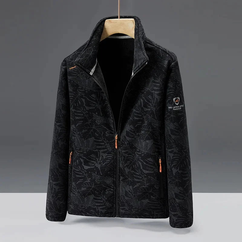 Fleece High Collar Zip Pocket Jacket